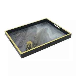 Bandeja de Servicio Rectangular de MDF Clásica, de Tendencia, Ecológica, Apta para Lavavajillas, para Bodas, Decoración de Cocina y Hogar, Pulida - Product Image 6