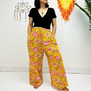 Nouveau pantalon d'été en coton uni respirant, coupe bootcut, taille haute, ample, de SHUBH EXIM, exportateur indien - Product Image 1