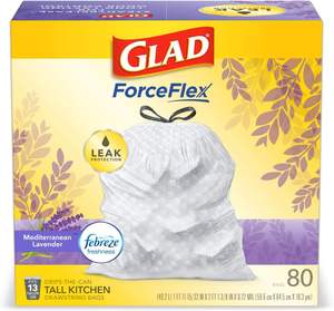 Sacs poubelle de cuisine à cordon Glad ForceFlex - Fraîcheur et propreté avec Febreze, 160 ct./13 gal. - Product Image 3