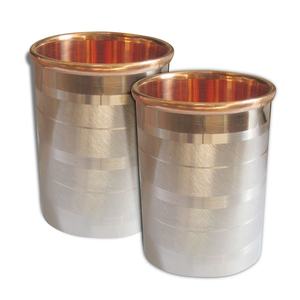 Juego de 3 vasos de cobre con forma redonda utilizados para el hogar y la boda, uso de servicio de bebidas hoteleras - Product Image 6