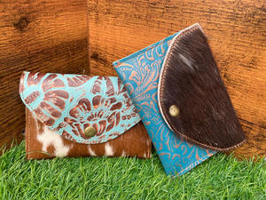 Monedero Rectangular de Piel de Cuero en Relieve para Mujer, Tarjetero de Color Real Hecho a Mano, Bonito y Pequeño - Product Image 2