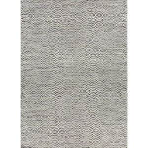 Abrash Adwv-13047 Grey & Black Flat Weave Wool & Viscose Geometric <b>Rug</b> for Home Hallway Living Room Teen Office-Rectangle - Product Image 1