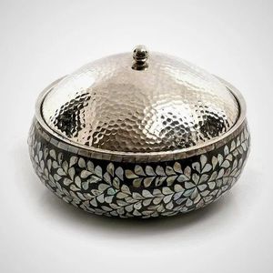 faizacraft Mother of Pearl and Bone Inlay <b>Salad</b> <b>Bowl</b> Eco Friendly Stylish Mother of Pearl Inlay <b>Wooden</b> <b>Bowl</b> - Product Image 1