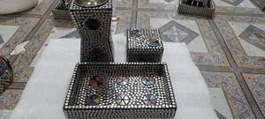 Ensemble de brûleurs d'encens Bakhoor en bois de meilleure qualité Boîte Mubkhar avec ensemble de plateaux Brûleur Bakhoor Plateau de service Brûleur d'encens Cadeau de Ramadan - Product Image 5