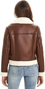 Chaqueta de cuero personalizada para mujer, abrigos de piel sintética a la moda, chaquetas de motorista ajustadas de invierno, prendas de vestir exteriores para mujer al por mayor - Product Image 6