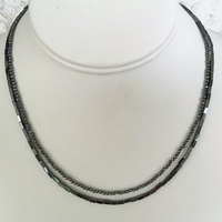 Nouveau Design collier perlé en hématite à facettes, 1x1.5mm, collier ras du cou court en hématite noire