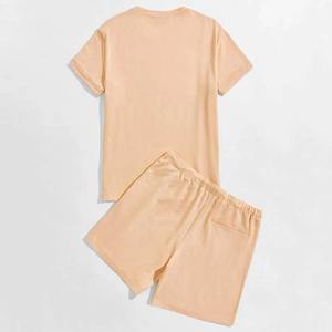 Ensemble d'entraînement deux pièces col rond en 100 % coton, personnalisable avec logo imprimé, pour homme, manches courtes, été, taille adulte, faible MOQ - Product Image 1