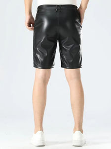 กางเกงขาสั้นกีฬาลำลองหนังแท้สำหรับผู้ชายมีลายตาข่ายระบายอากาศได้ดีแห้งเร็วและติดกระดุม - Product Image 5