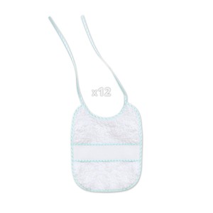 Babero de punto de cruz para bebés y niños, 20x25, blanco/verde, colores invertidos - Product Image 1