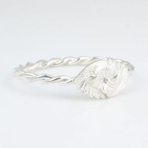 925 Sterling Silver Two-Strand Twisted Bracelet Flower-Shaped for Gift Occasions - Product Image 3