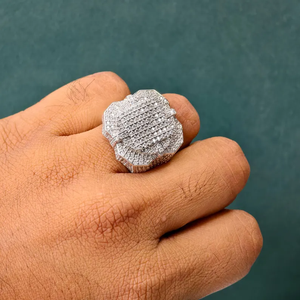 Anillo de Diamante Moissanite de Lujo con Forma Octogonal en Plata de Ley 925, Anillo de Declaración Hip Hop Atrevido para Hombre - Product Image 1