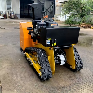 Souffleuse à neige sur chenilles jaune, moteur à essence, démarrage électrique, portable, pour déneigement de voies et allées, garantie 1 an - Product Image 1