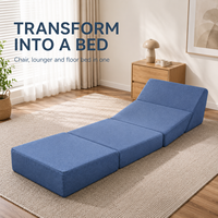 Canapé-lit modulaire pliable 3 en 1 convertible en chaise longue |   Canapé compact pour économiser de l'espace, pour salon et chambre à coucher