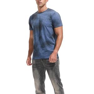 Nueva llegada OEM servicio hombres 100% algodón manga corta cuello redondo hombro pendiente cuello cinta impresa cómoda camiseta - Product Image 5