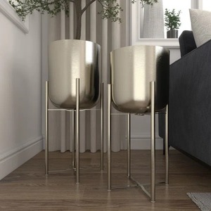 Maceta de metal de alta demanda a bajo precio, maceta decorativa para interiores y exteriores para el hogar, jardín, oficina, balcón, Patio - Product Image 3