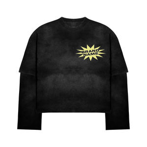 T-shirts en coton à double manche personnalisables, impression DTG, lavage à l'acide, jersey pour hommes, chemises de haute qualité - Product Image 4