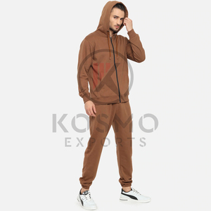 ชุดกีฬา2ชิ้นมีฮู้ดสำหรับวิ่งของผู้ชายชุดวอร์มมีซิปแห้งเร็วเป็นมิตรกับสิ่งแวดล้อมโลโก้ตามสั่งสำหรับฤดูหนาว - Product Image 2