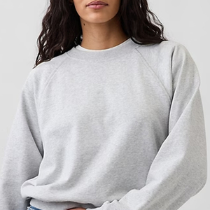 Sudadera Corta de Color Sólido para Mujer con Material de Felpa y Hombros Caídos con Mangas Completas y Precio Económico con Logotipo Personalizado - Product Image 2