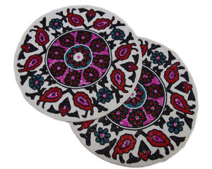 Rounded Beaded Coaster and Beaded Placemat Handmade <b>Table</b> Coasters Elegant Dining Stylish <b>Table</b> Settings Decorative Home Decor - Product Image 2