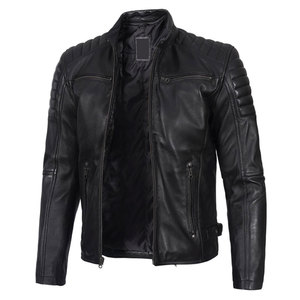 New Style Genuine Leather Men's Winter Vintage Style Windproof Leather <b>Jackets</b> with Front Logo-Low Price - Product Image 6