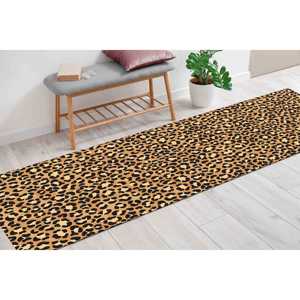 Tapis de couloir imprimé léopard : Décoration de bureau moderne, tailles personnalisées, tapis doux non tissé - Product Image 1
