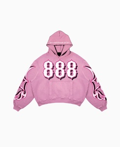 2025 Conjunto de sudadera de gimnasio de algodón Unisex logotipo personalizado en relieve Jogging Hoodie Casual estampado Oversize chándal de talla grande pulóver - Product Image 3