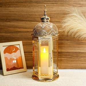 Vintage <b>Ramadan</b> Lantern Metal Durable for Cultural <b>Decor</b> Warm Indoor Setting Perfect Homes Traditional Festival Lighting - Product Image 2