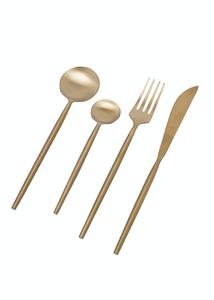 Couverts en métal dernier modèle de 4 couverts en acier inoxydable couleur or pour salle à manger et hôtels, fourchette et couteau, cuillère, couverts - Product Image 2