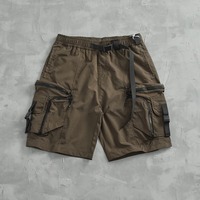 Mountain outdoor fonction multi-poches vintage cargo shorts hommes marque de mode japonaise lâche jambe droite décontracté cinq quarts