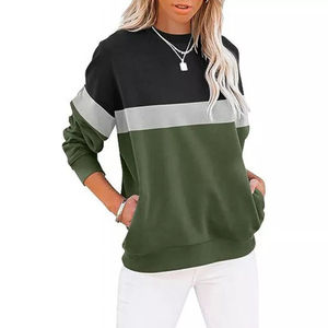 Sudadera con capucha de manga larga con bloques de color para mujer, Jersey, sudadera para mujer, sudaderas con capucha coreanas de algodón para mujer - Product Image 4