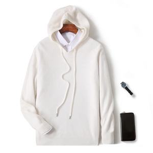 Sweat à capuche 100% coton décontracté couleur unie pour hommes sweat hiver surdimensionné noir pull printemps automne Pure laine sweats à capuche - Product Image 3