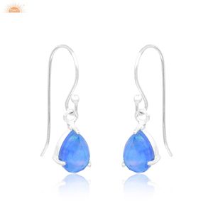 Latest Trending Aurora Opal Blue Designer Dangle 925 Sterling Silver <b>Handmade</b> <b>Earrings</b> Custom Hand Made Jewellery Manufracturer - Product Image 3