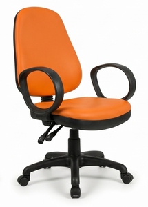 Ergonomic PU Leather Office Chair with Fixed Armrests Swivel Base for Home Office Use - Product Image 3