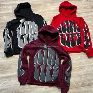 Sweats à capuche personnalisés à impression 3D sans ficelle en éponge française Sweats à capuche grande taille de haute qualité pour hommes - Product Image 5