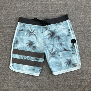 Short de bain pour homme à imprimé géométrique, séchage rapide, taille à cordon de serrage, décontracté, avec bande latérale - Product Image 3