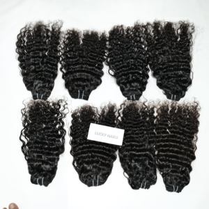 100% extensions de cheveux indiens Remy bruts non transformés à cuticules alignées meilleure qualité couleur naturelle lâche vague profonde Styles cheveux humains - Product Image 2