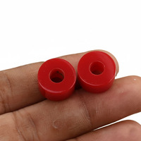Perles synthétiques en quartz corail rouge opaque, lisses, en forme de rondelle, 14x8x5mm, trou de 5mm, perles européennes pour la fabrication de bijoux DIY