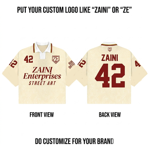 เสื้อโปโลพรีเมียม 220 GSM ผ้าโพลีเอสเตอร์อินเตอร์ล็อค สีครีมมารูน ปักโลโก้แบบซับลิเมชั่นตามสั่ง รับผลิตแบบ OEM - Product Image 1