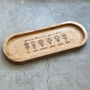 Plateau ovale minimaliste en bois avec motif d'arbre gravé, plat de service décoratif pour la décoration de table, les cadeaux et le style rustique de la maison - Product Image 2