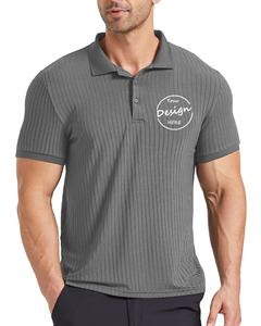 Venta al por mayor de camisetas polo de Diseño a rayas para los hombres con logotipo personalizable y camisas polo de diseño del músculo para el entrenamiento disponible en todos los tamaños - Product Image 4