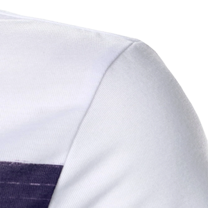 Polo de manga corta a rayas transpirable secado rápido algodón 100% personalizado al por mayor - Product Image 4