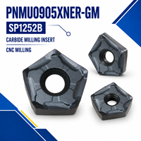 Plaquettes de fraisage en carbure PNMU0905XNER-GM SP1252B pour fraisage frontal CNC et fraisage général