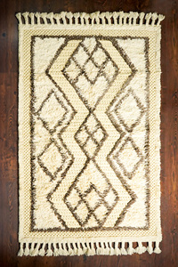 พรมลายดอกไม้สไตล์โบฮีเมียนถักทำจากผ้าขนสัตว์หนาขนาด50x80ซม. - Product Image 5