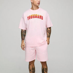 Street Wear 100% Cotton premium Quality 2 pcs mens <b>short</b> <b>set</b> Custom puff printed logos hip hop t Shirt and <b>Shorts</b> <b>Set</b> for mens - Product Image 1