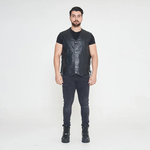 Top Trending Genuine Leather <b>Motorcycle</b> Racing Vest for All Season <b>Chopper</b> Rider Sleeveless Waistcoat for Spring and Autumn - Product Image 2