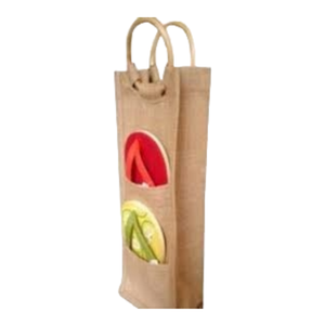 Sac 1 bouteille en jute bon marché - Product Image 3