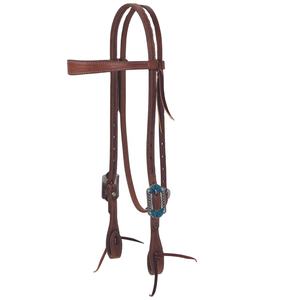 Western <b>Cow</b> Leather Headstall With Designed Buckle/ Western Bridle Custom Manufacturer by Rodeo International - Product Image 1