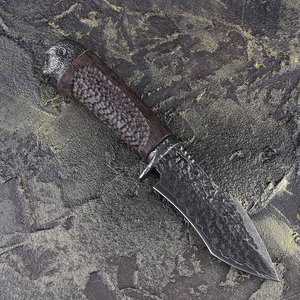 Cuchillo de Supervivencia de Acero de Damasco Hecho a Mano de Calidad, Cuchillo de Caza y Campismo para Actividades al Aire Libre, Exclusivo Cuchillo de Supervivencia de Acero de Damasco - Product Image 3