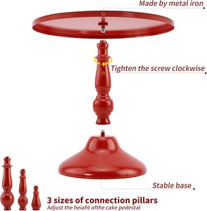 Ensemble de 3 supports à gâteaux dorés en métal porte-gâteau rond décoration de plateau de service pour mariage célébration fête anniversaire bébé douche - Product Image 2