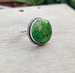 Anillo giratorio de turquesa con piedras preciosas hechas a mano de Plata de Ley 925, sello 925, regalo de boda, anillo de joyería fina Natural de alta calidad - Product Image 4